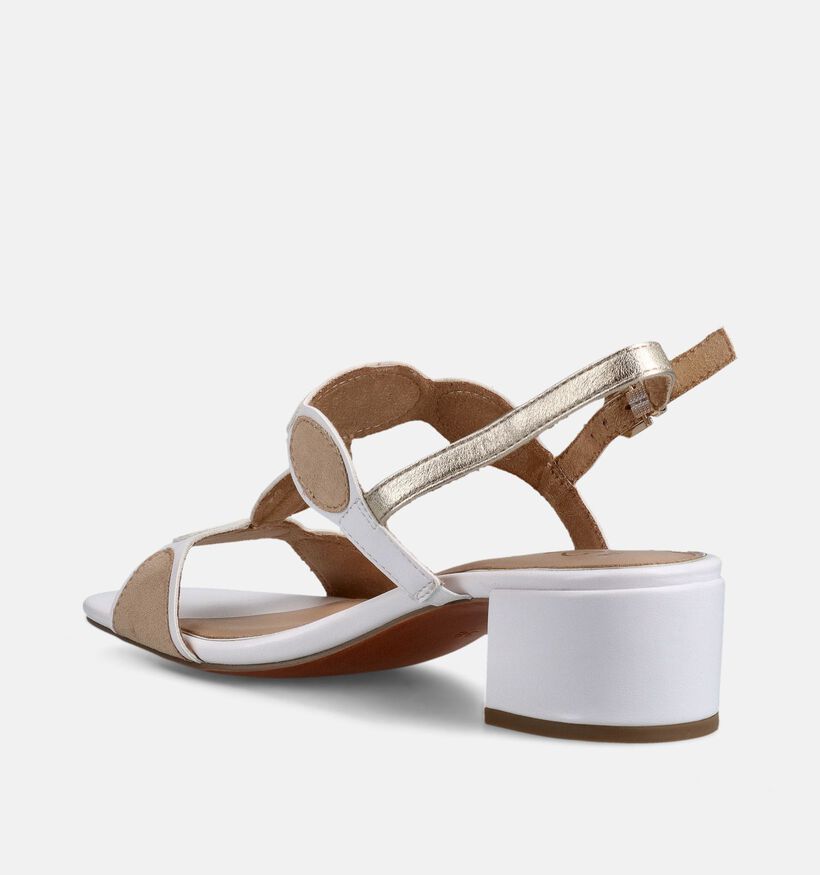 Marco Tozzi Sandales &agrave; talons en &Eacute;cru pour femmes (371859)