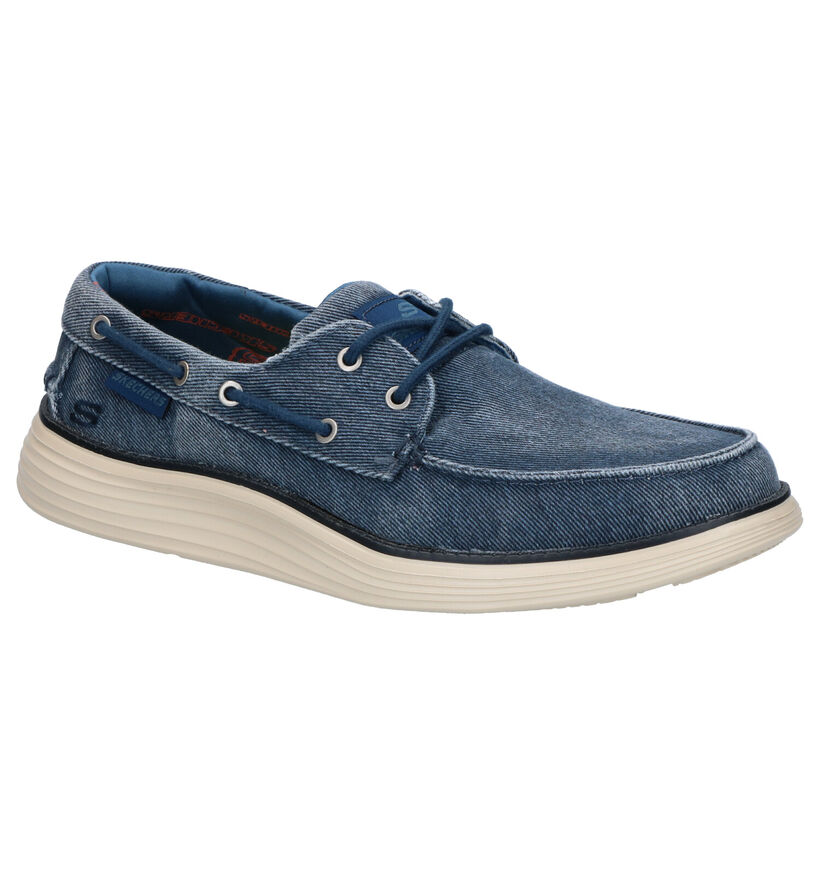 Skechers Chaussures bateau en Gris foncé en textile (272813)