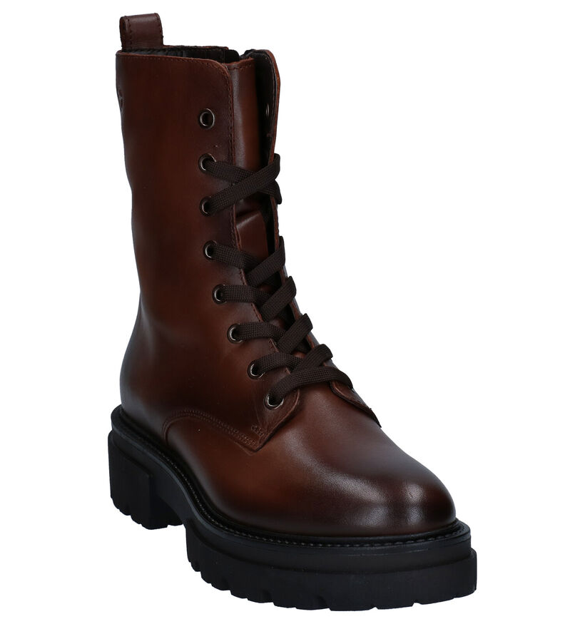 Tamaris Boots à lacets en Noir en cuir (290908)