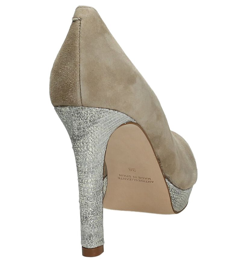 Beige High Heel Pumps Pedro Miralles in daim (178108)