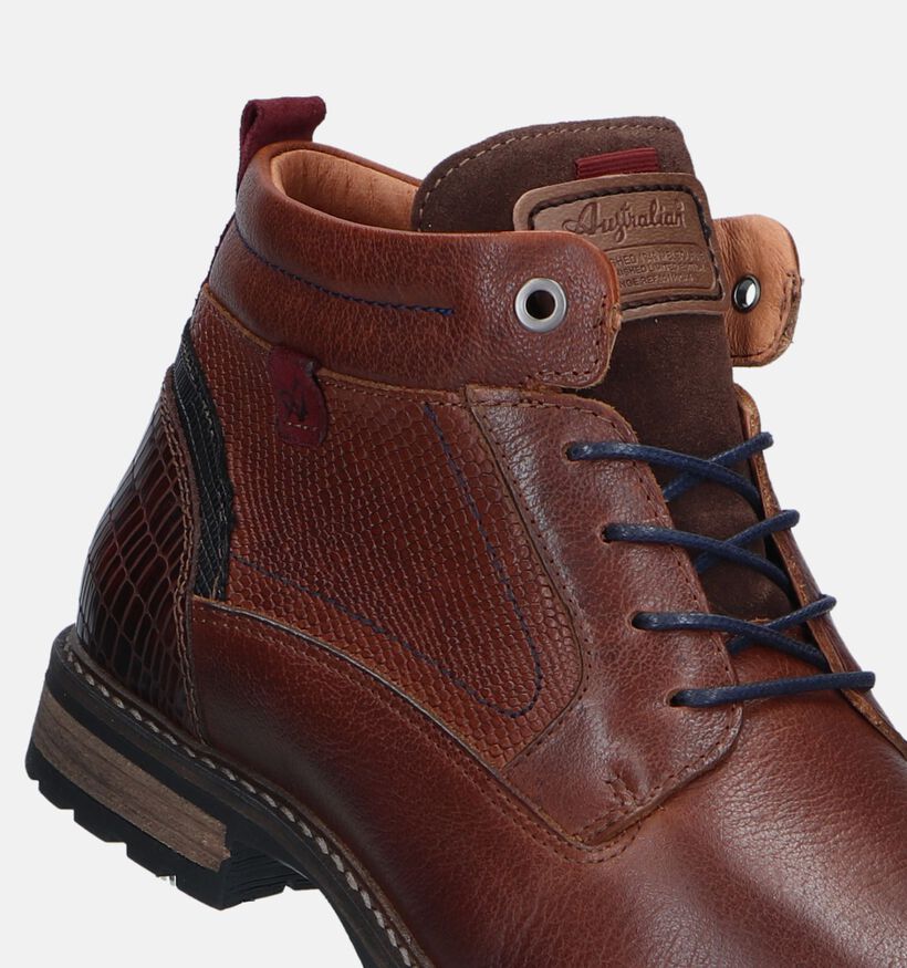 Australian Conley Bottines en Cognac pour hommes (329961) - pour semelles orthopédiques