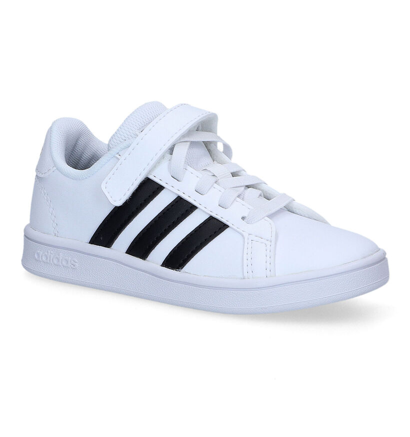 adidas Grand Court C Baskets en Blanc pour garçons (318923)