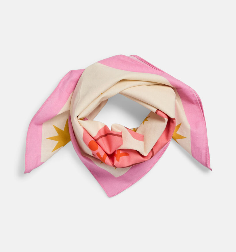 Pieces Jolanda Square Scarf Cowboy Boots Beige/Roze Sjaal voor dames (367120)