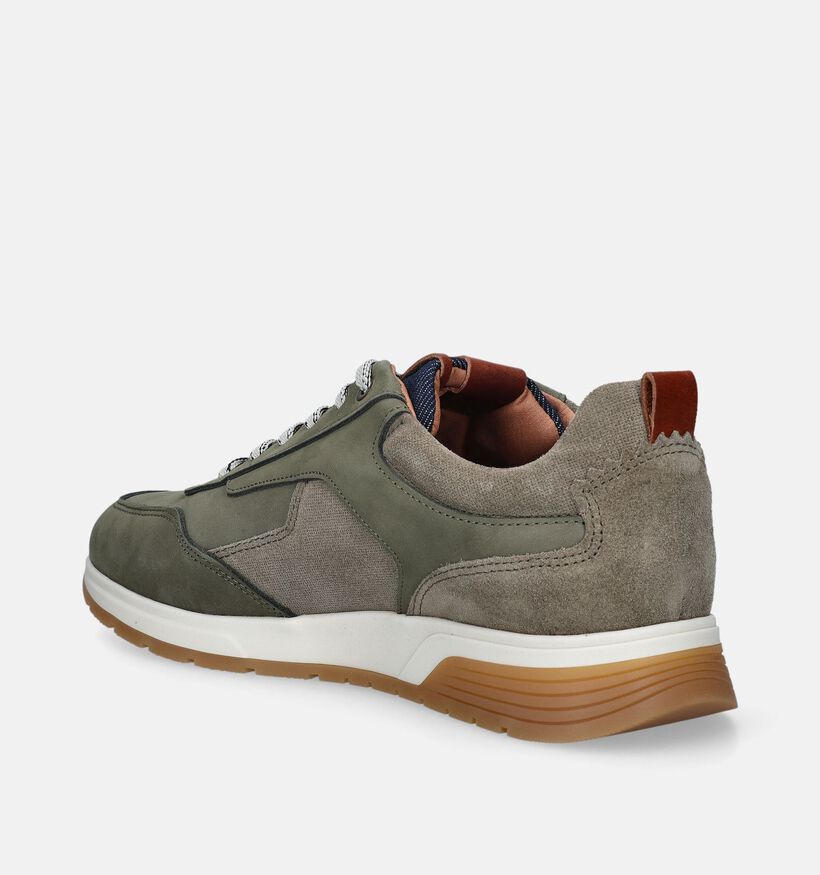 Bufflox Berlin Chaussures à lacets en Vert khaki pour hommes (353921) - pour semelles orthopédiques