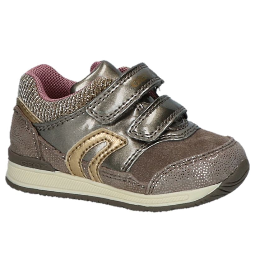 Taupe Babyschoentjes Geox met Glitters in daim (223118)