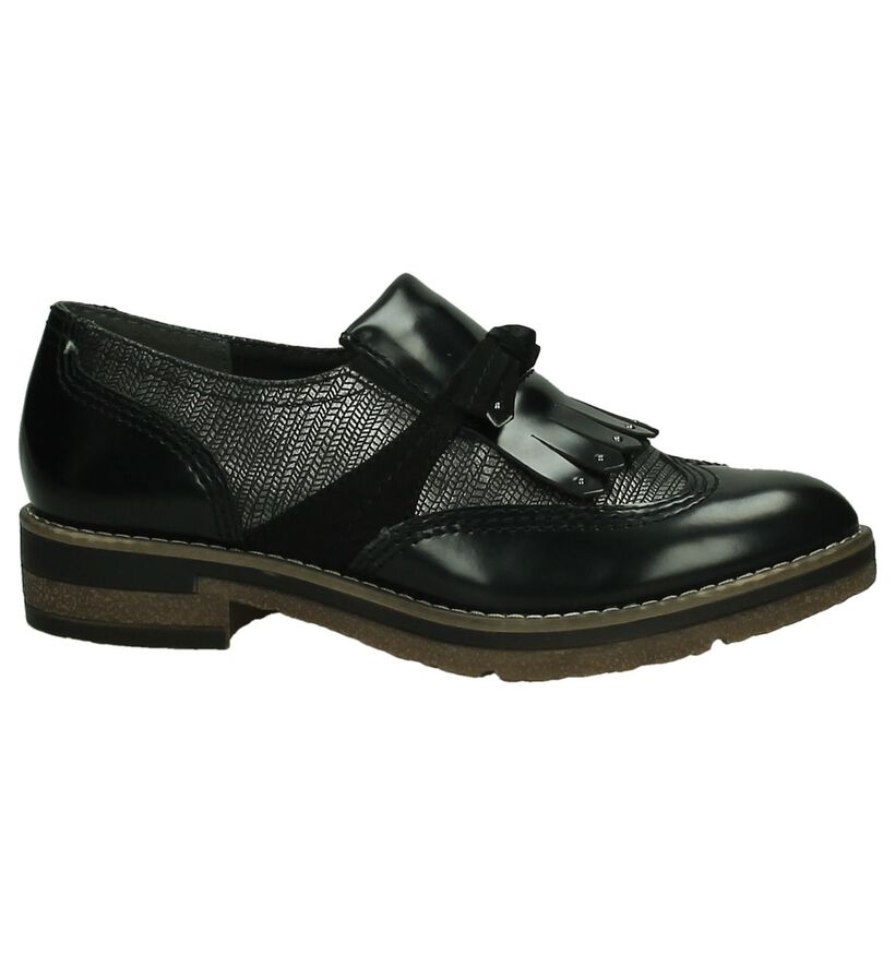 Tamaris Zwarte Mocassins met Kiltie in kunstleer (202571)