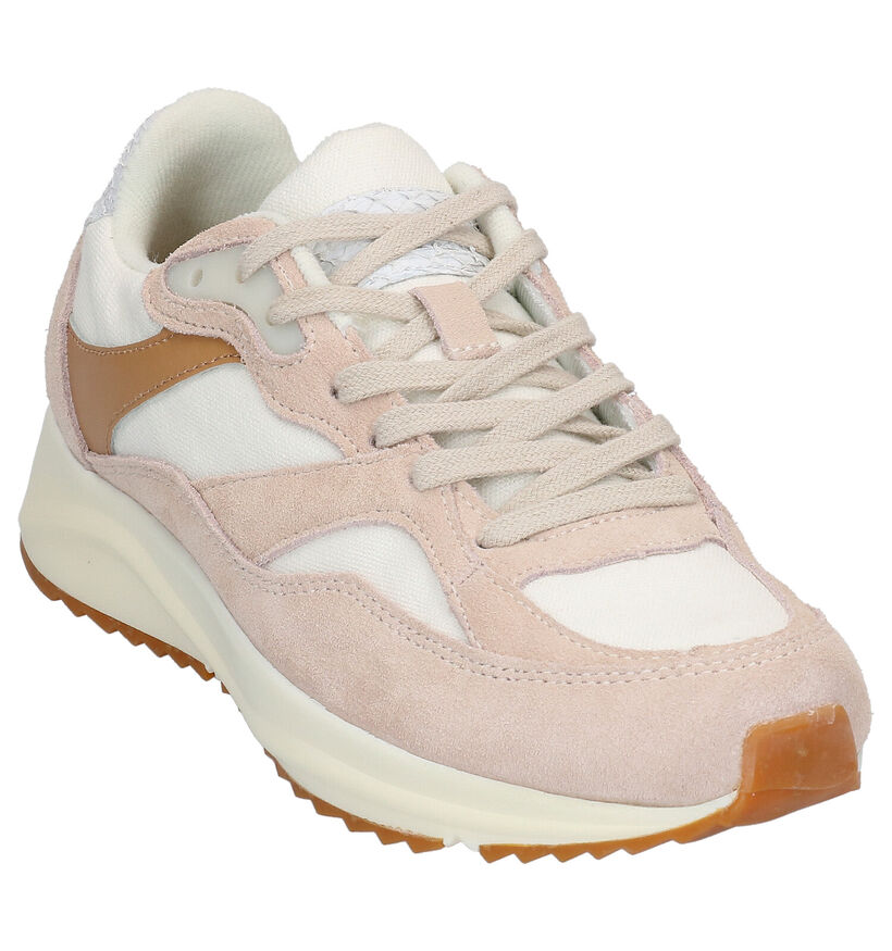 Woden Sophie Canvas Beige Sneakers in leer (266522)