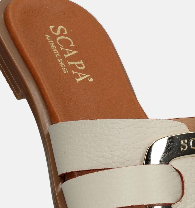 Scapa Nu-pieds plates en Écru pour femmes (338564)