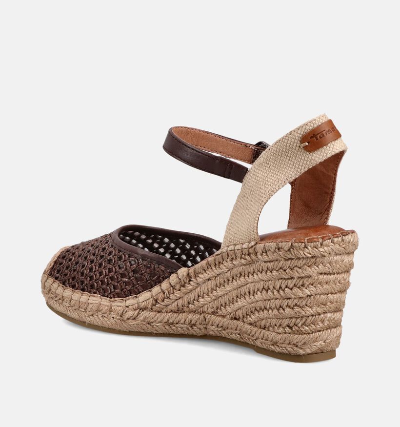 Tamaris Sandales compens&eacute;es en Brun fonc&eacute; pour femmes (371788)