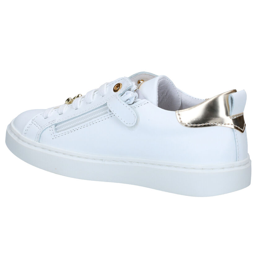 Bana & Co Witte Veterschoenen in leer (286686)