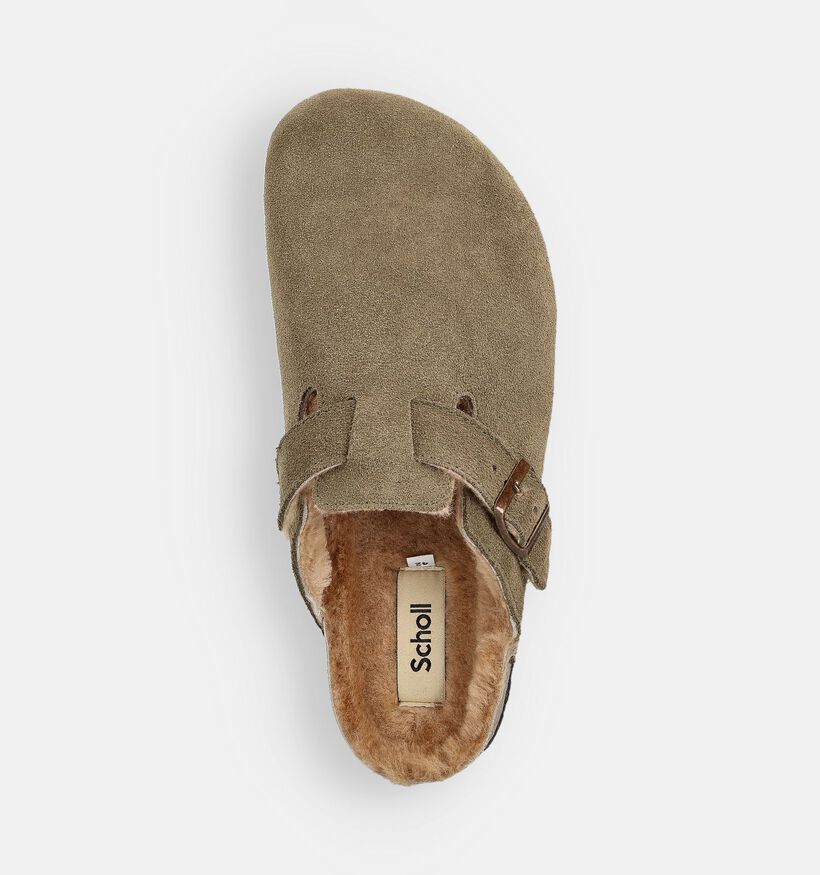 Scholl Olivier Fur Kaki Slippers voor heren (370631)
