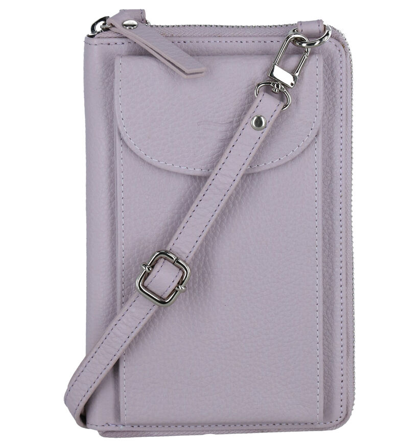 Crinkles Sac porté croisé en Mauve en cuir (290516)