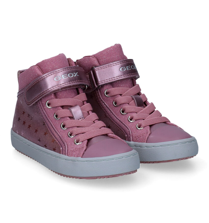 Geox Kalispera Taupe Hoge Sneakers voor meisjes (312541) - geschikt voor steunzolen