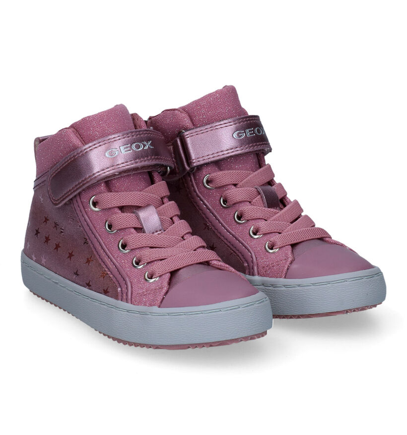 Geox Kalispera Baskets en Rose pour filles (312543) - pour semelles orthopédiques