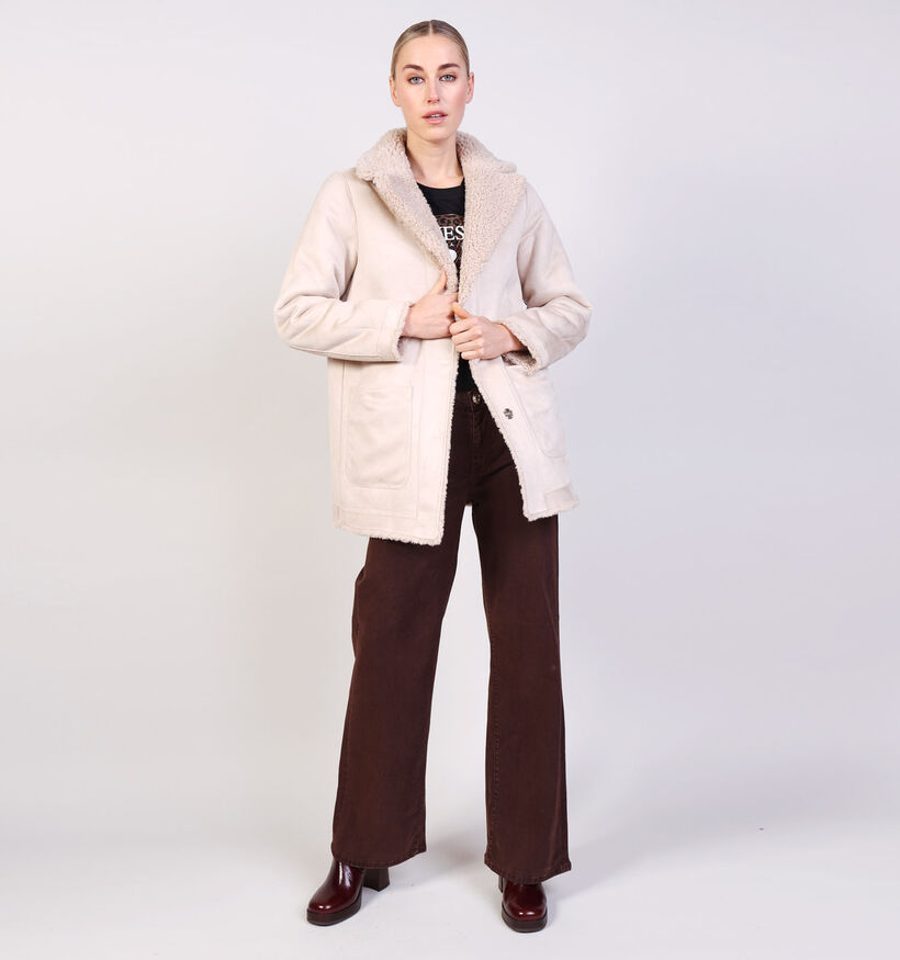Minus Alda Faux Fur Beige Bodywarmer voor dames (359847)