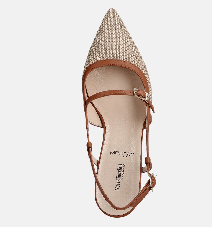 NeroGiardini Beige/Cognac Slingback Pumps voor dames (370751)