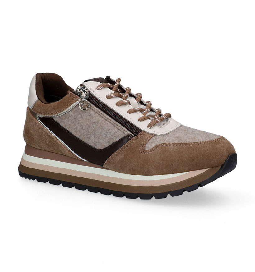 Tamaris Baskets casual en Taupe en textile (296756)