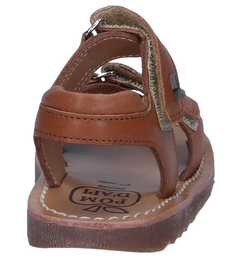 Cognac Sandalen Pom d'Api Waff Easy in leer (242929)