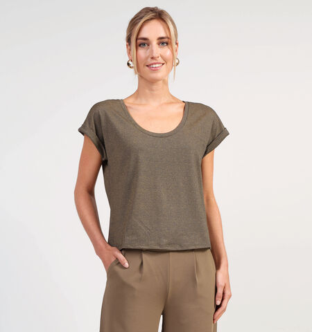 Vila T-shirts Marron/Vert