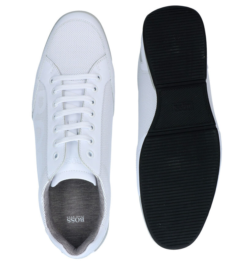 Hugo Boss Saturn Low Witte Veterschoenen in leer (285645)