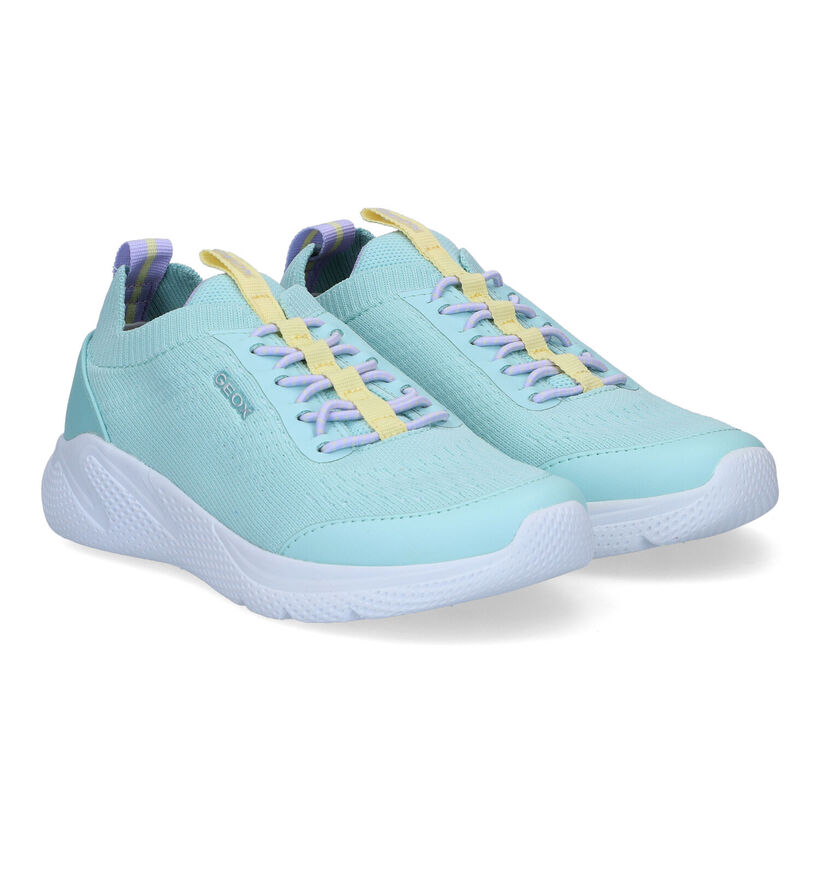 Geox Sprintye Baskets en Bleu pour filles (302625) - pour semelles orthopédiques