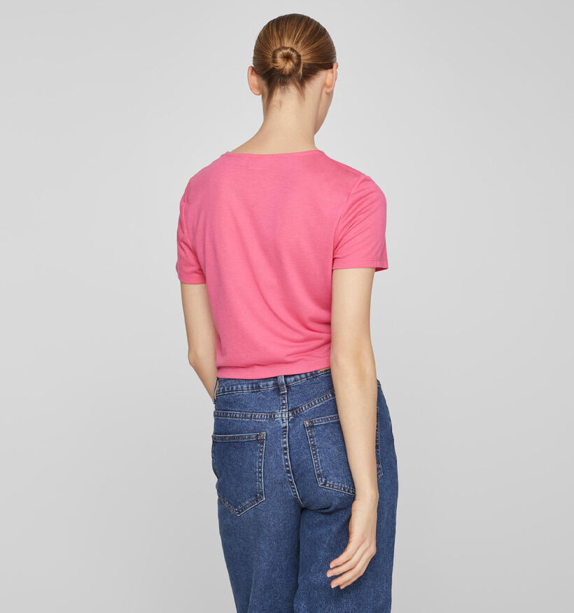 Vila Mooney T-shirt cropped en Rose pour femmes (333798)