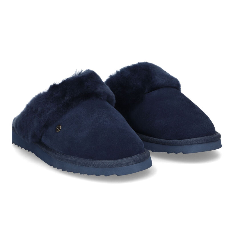 Warmbat Flurry Cognac Wollen Pantoffels voor dames (329908)