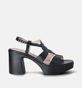 Wonders Zwarte Sandalen met blokhak voor dames (357831)
