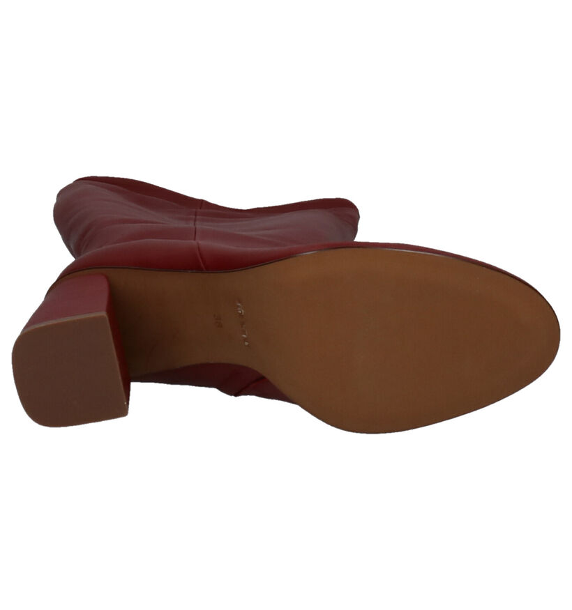 Via Limone Bottes en Bordeaux en cuir (259329)