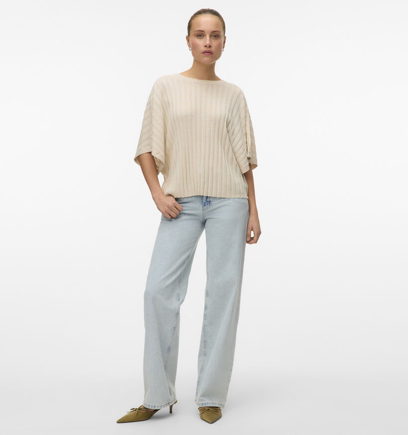 Vero Moda Barbados Beige Trui met V-rug voor dames (353132)