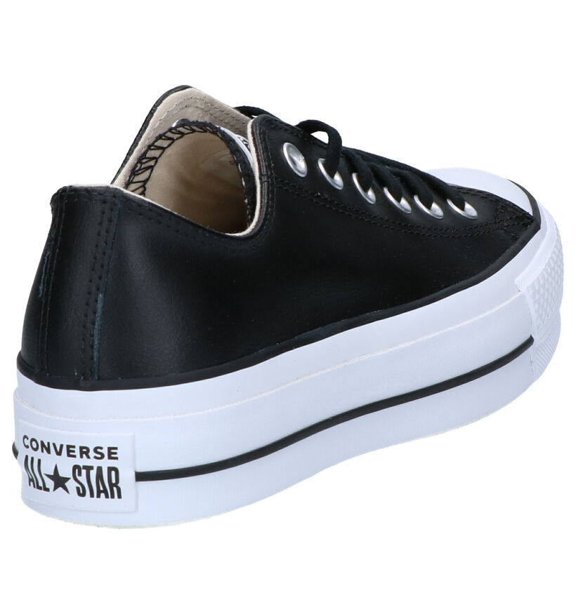 Converse All Star Lift Clean Baskets en Noir en cuir (263344)