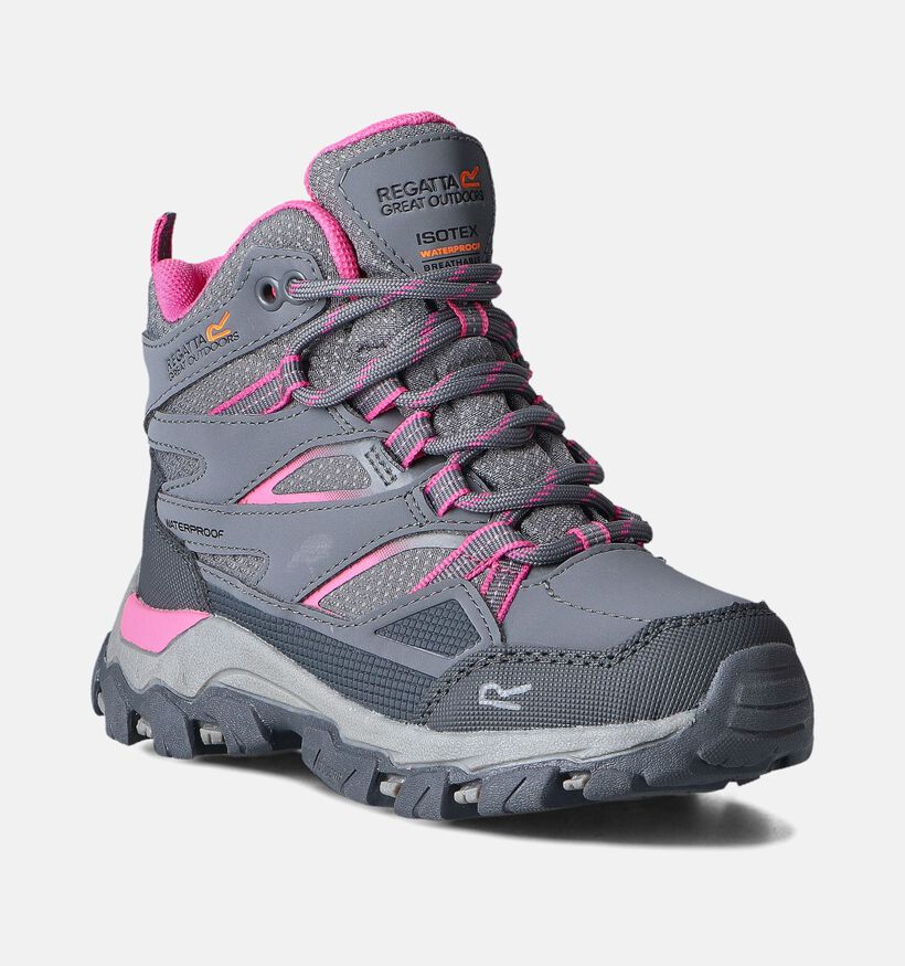 Regatta Holcombe III Grijze Wandelschoenen voor meisjes (363787) - geschikt voor steunzolen