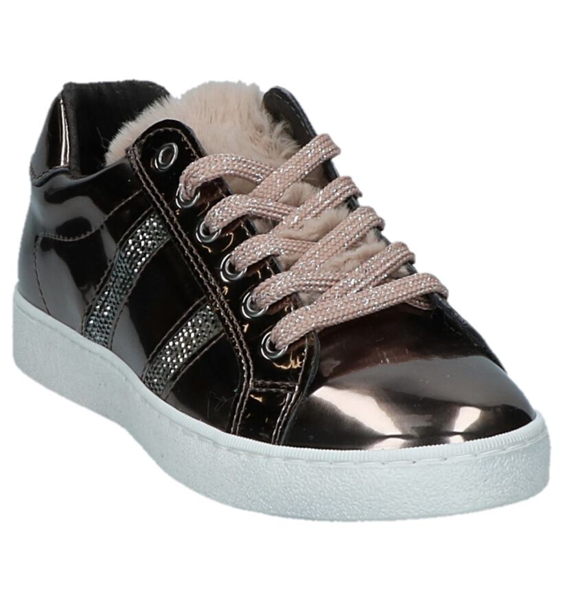 Lage Geklede Sneakers Brons Little David Rolly in kunstleer (232461)