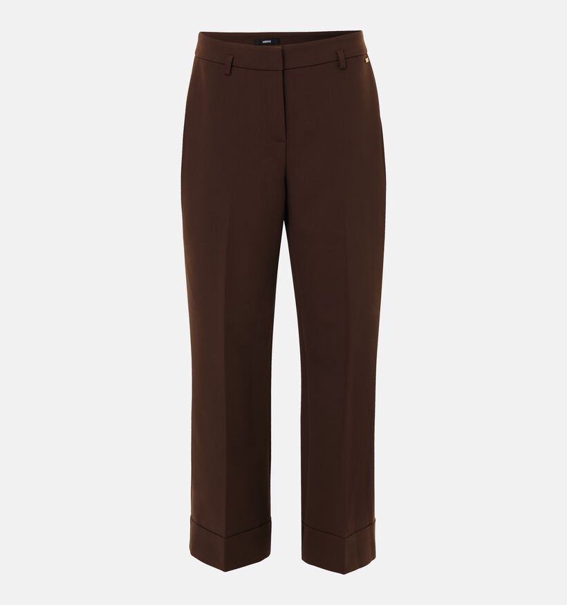 Mexx Pleated Belt Donkerbruine Geklede Broek voor dames (380718)