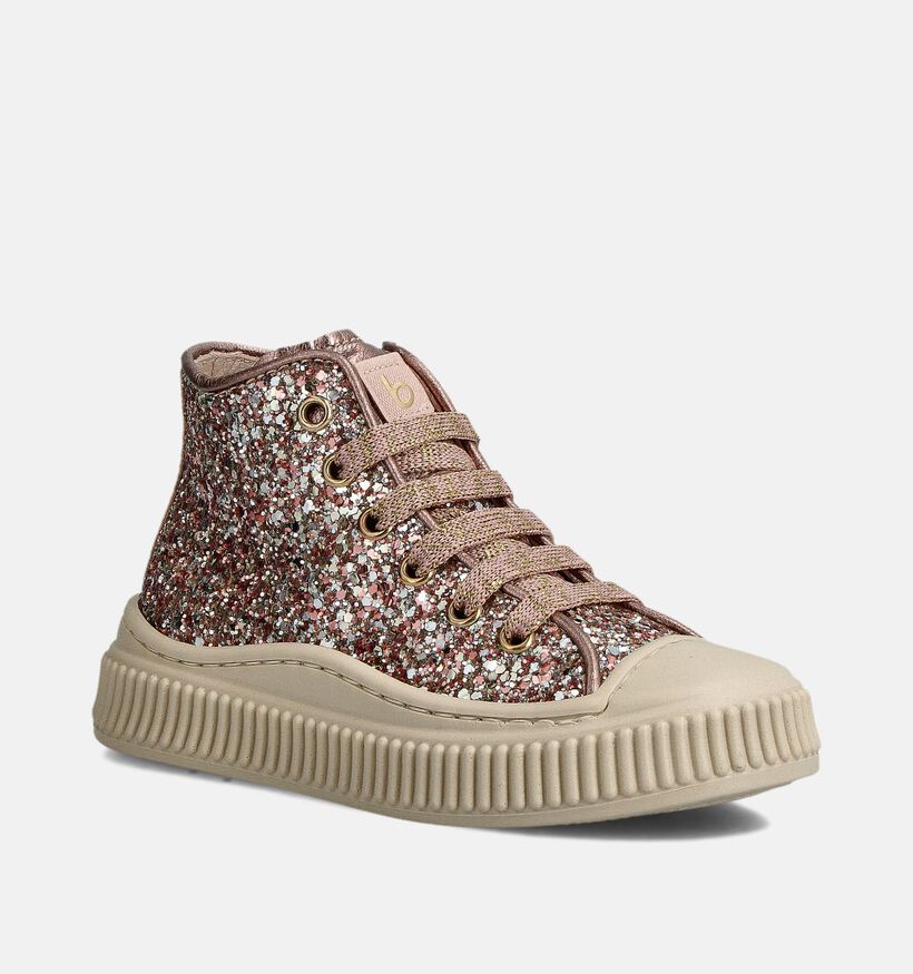 Beberlis Roze Hoge Sneakers met Glitters voor meisjes (364587) - geschikt voor steunzolen