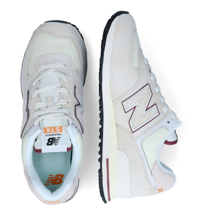 New Balance U 574 Baskets en Blanc pour hommes (319187) - pour semelles orthopédiques