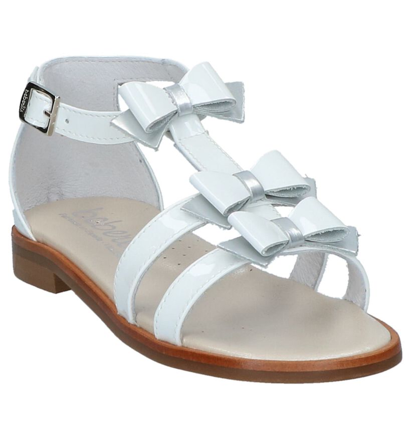 Witte Geklede Sandalen Beberlis in leer (216010)