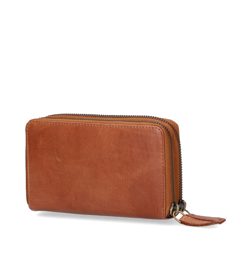 Label M Porte-monnaie zippé en Cognac pour femmes (358853)