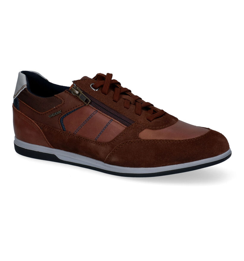 Geox Renan Chaussures à lacets en Cognac en cuir (303578)