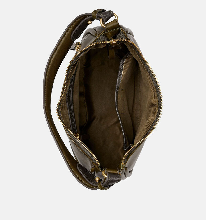 Burkely Vintage Veda Crescent Bag Olijfgroene Schoudertas voor dames (363090)
