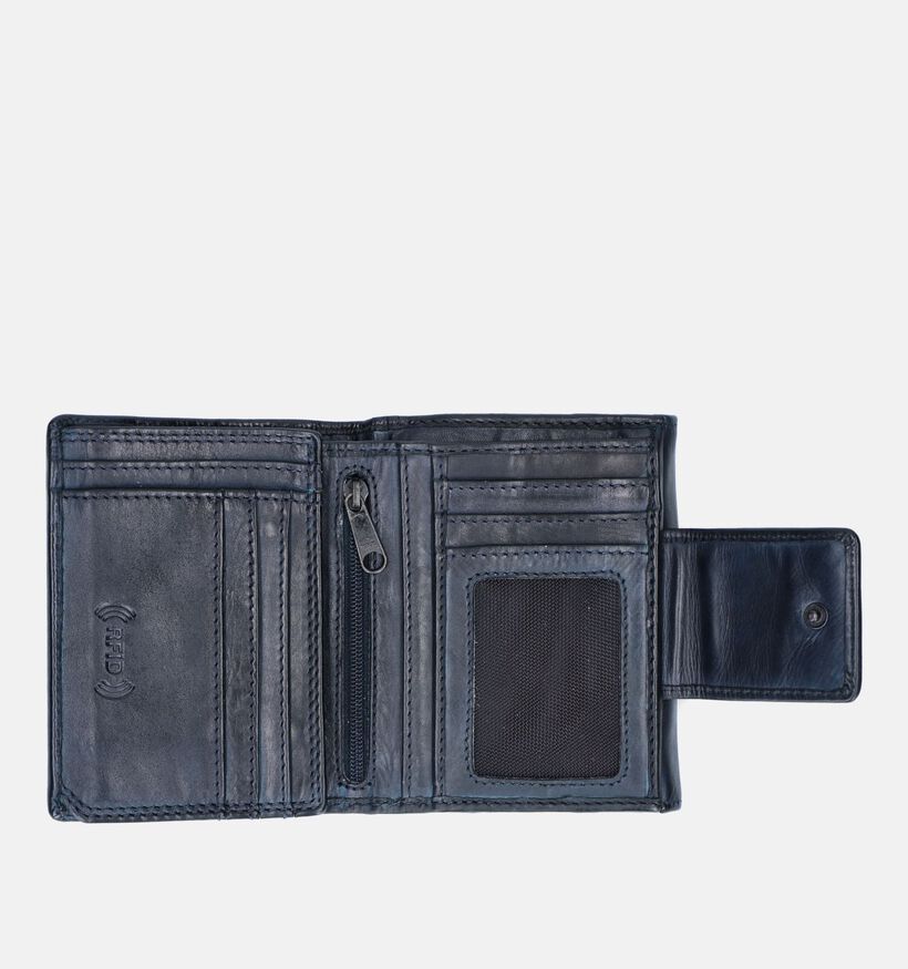 Bear Design Porte-monnaie à rabat en Bleu pour femmes (350743)
