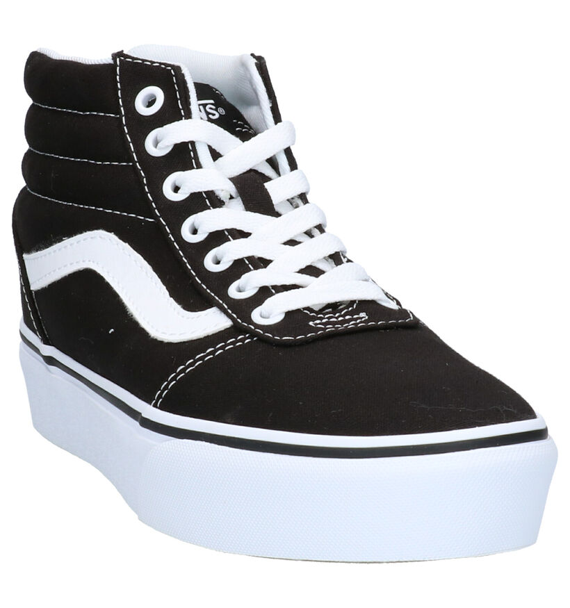 Vans Ward Platform Sneakers Zwart in stof (264189)