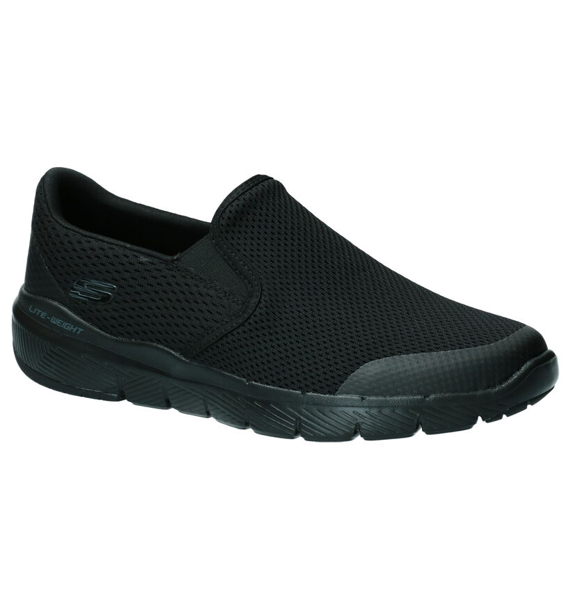 Skechers Flex Advantage Zwarte Slip-on Sneakers in stof (254281)