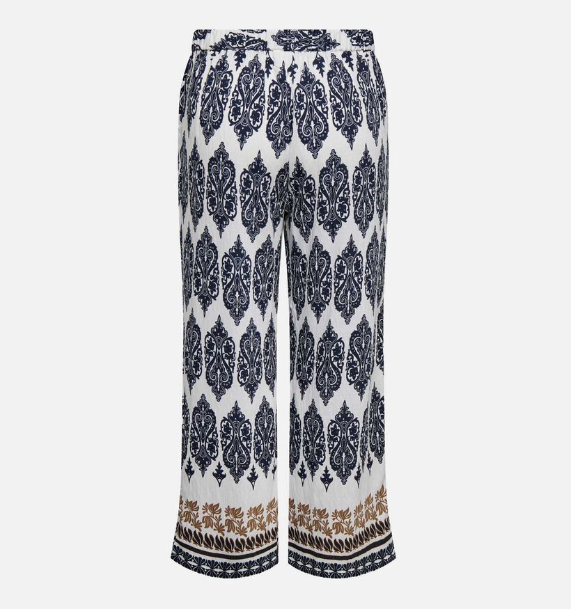 ONLY Carmakoma Havana Pantalon en Blanc/Bleu fonc&eacute; pour femmes (374865)