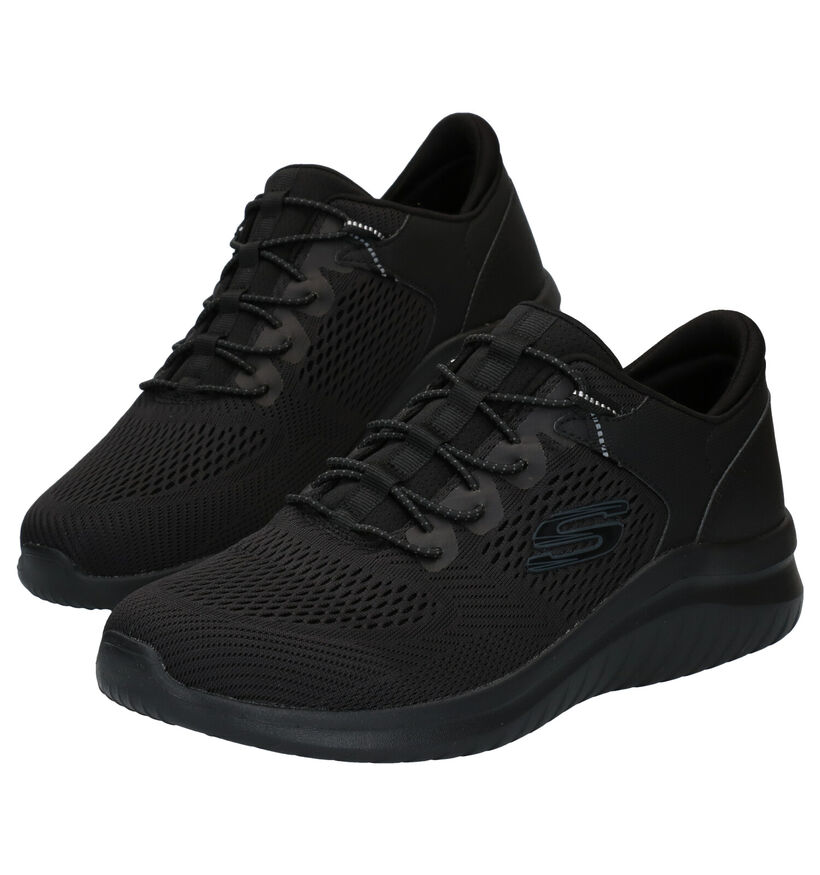 Skechers Ultra Flex Zwarte Sneakers in stof (293901)