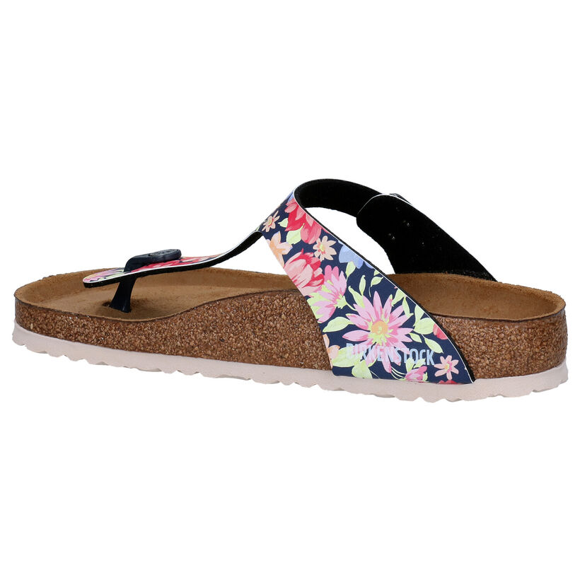 Birkenstock Gizeh Birko-Flor Zwarte Teenslippers voor dames (338058)