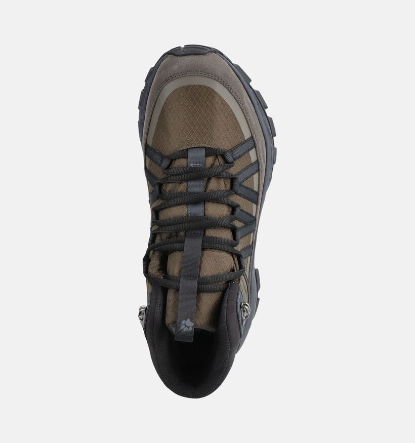 Jack Wolfskin Wild Hike Texapore Mid Chaussures de randonn&eacute;e en Vert pour hommes (380234) - pour semelles orthop&eacute;diques