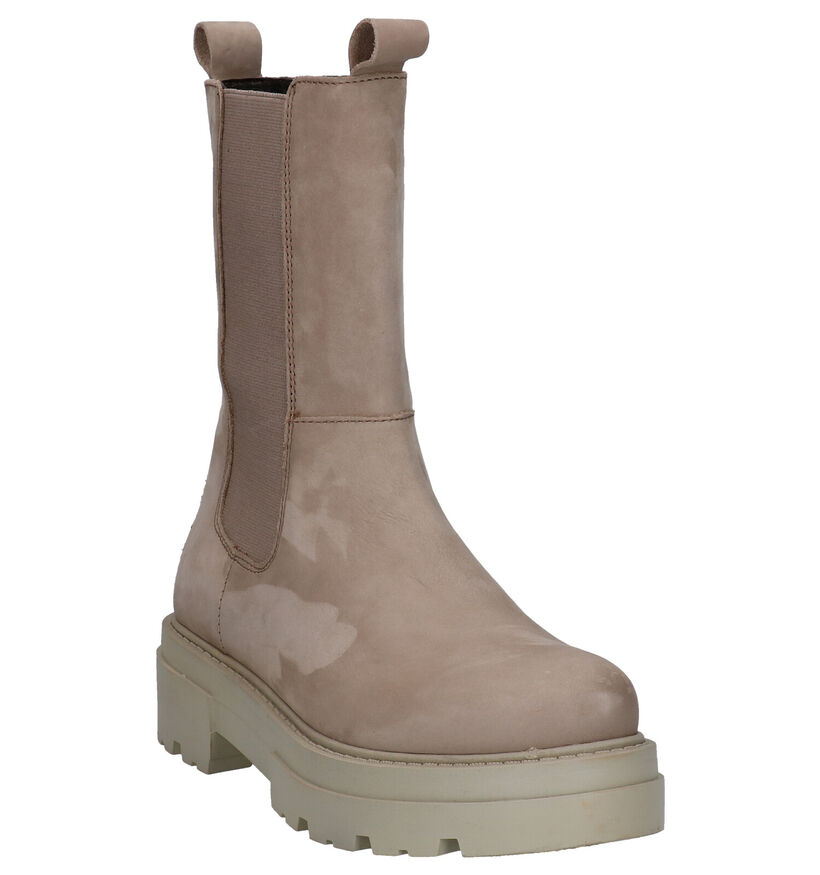 Poelman Taupe Chelsea Boots in nubuck (293937)