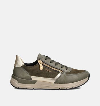 Rieker Low Chaussures plates Blanc/Rose/Vert