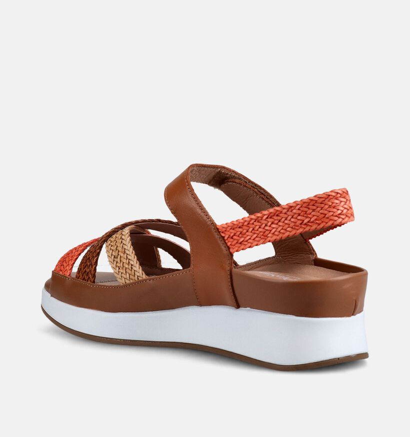 Piesanto Cognac Sandalen voor Steunzolen voor dames (373795) - geschikt voor steunzolen